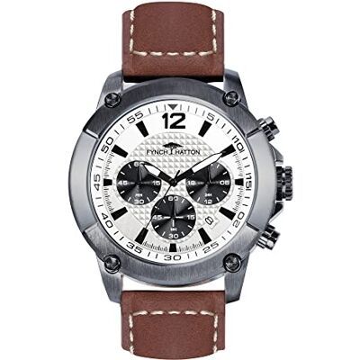 FYNCH-HATTON Fynch Hatton Analog kvartsklocka för män med läderarmband FHT-0005-LC, BRUN FYNCH-HATTON Fynch Hatton Analog kvartsklocka för män med läderarmband FHT-0005-LC, BRUN
