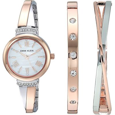 Anne Klein kvinnors premium kristall accent armbandsur set, AK/2245RTST Anne Klein kvinnors premium kristall accent armbandsur set, AK/2245RTST