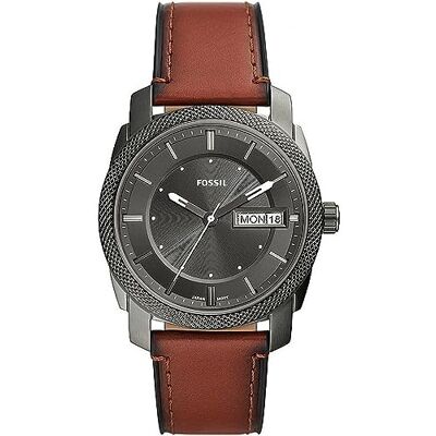 Fossil Machine herrklocka, kvartsverk med armband i rostfritt stål eller läder Fossil Machine herrklocka, kvartsverk med armband i rostfritt stål eller läder