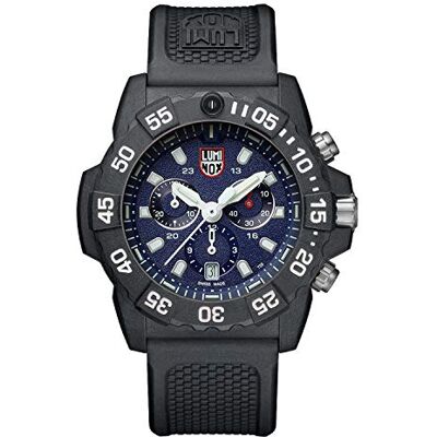 Luminox Navy Seal Kronograf XS.3583 – 45 mm koloxhölje, blå urtavla, svart gummiband, 20 ATM, schweiziskt kvartsurverk Luminox Navy Seal Kronograf XS.3583 – 45 mm koloxhölje, blå urtavla, svart gummiband, 20 ATM, schweiziskt kvartsurverk