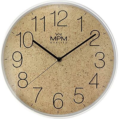 MPM Quality Elegant plastklocka i korkdesign. Kvarts – lättlöpning, mineralglas, 1 x AA pennbatteri, 295 x 45 mm, plast. MPM Quality Elegant plastklocka i korkdesign. Kvarts – lättlöpning, mineralglas, 1 x AA pennbatteri, 295 x 45 mm, plast.