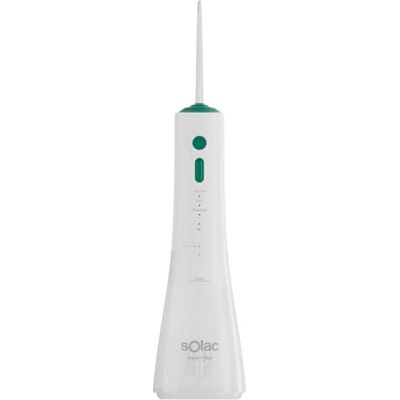 Solac – Aqua Pulse tandkräm 320 ml tank 120 pulser/min 3 nivåer tryck Uppladdningsbart batteri 360° huvud 2 munstycken Auto Off Solac – Aqua Pulse tandkräm 320 ml tank 120 pulser/min 3 nivåer tryck Uppladdningsbart batteri 360° huvud 2 munstycken Auto Off