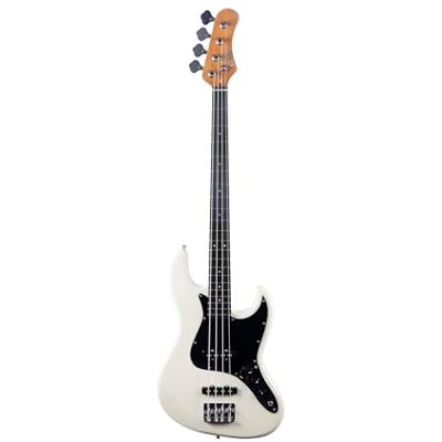 EKO GUITARS elbas JB-400 med 4 strängar, Pawlonia-kropp, lönnhandtag, Laurel tangentbord, jazz-typ pickup, vintage vit färg EKO GUITARS elbas JB-400 med 4 strängar, Pawlonia-kropp, lönnhandtag, Laurel tangentbord, jazz-typ pickup, vintage vit färg