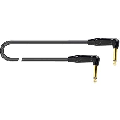 QUIK LOK 2JR 0,2 cm patchkabel för effektpedaler, vinklad mono-jack TS 6,3 mm, JUST-serien, räfflad PVC-beläggning, linjär överföring, svart färg QUIK LOK 2JR 0,2 cm patchkabel för effektpedaler, vinklad mono-jack TS 6,3 mm, JUST-serien, räfflad PVC-beläggning, linjär överföring, svart färg