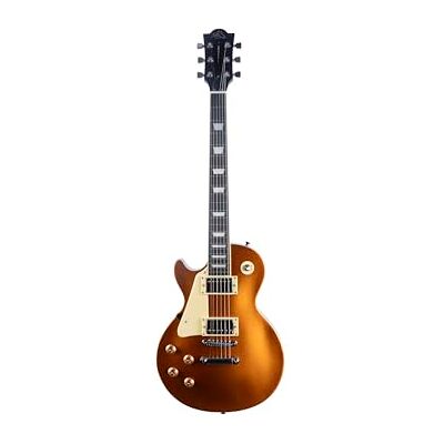 EKO GUITARS elgitarr LS‑300 LH för vänsterhänta, poppelkropp, lönnhandtag, Laurel-tangentbord, 2 Humbucker, Tune-O‑Matic-Bridge, 22 tangenter, 630 mm skala, guldfärg EKO GUITARS elgitarr LS‑300 LH för vänsterhänta, poppelkropp, lönnhandtag, Laurel-tangentbord, 2 Humbucker, Tune-O‑Matic-Bridge, 22 tangenter, 630 mm skala, guldfärg