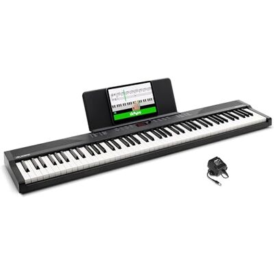 Alesis Recital Play 88-Tangenters Pianokeyboard Portabel, 480 Ljud, Split/Layer-Lägen, Inkluderar Lektioner, för Nybörjare Alesis Recital Play 88-Tangenters Pianokeyboard Portabel, 480 Ljud, Split/Layer-Lägen, Inkluderar Lektioner, för Nybörjare