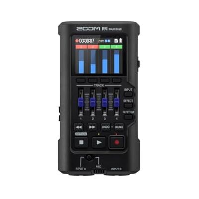 Zoom R4 MultiTrak mobil 4-spårsinspelare och kompakt ljudstudio för musiker och låtskrivare, 32-bitars flytande ljud, 2 XLR/TS-kombinationsingångar, effekter, rytmsektion Zoom R4 MultiTrak mobil 4-spårsinspelare och kompakt ljudstudio för musiker och låtskrivare, 32-bitars flytande ljud, 2 XLR/TS-kombinationsingångar, effekter, rytmsektion