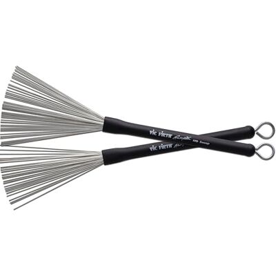 Vic Firth Signature Series Wire 'Sweep' borste – Russ Miller – indragbar – svart handtag Vic Firth Signature Series Wire 'Sweep' borste – Russ Miller – indragbar – svart handtag