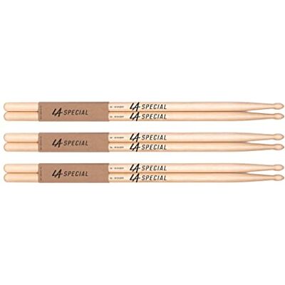 PROMARK LA Specials Trumpinnar – 5A trumpinnar – trumpinnar – set för akustiska trummor eller elektroniska trummor – oval träspets – hickory-trumpinnar – konsekvent vikt och stigning – 3 par PROMARK LA Specials Trumpinnar – 5A trumpinnar – trumpinnar – set för akustiska trummor eller elektroniska trummor – oval träspets – hickory-trumpinnar – konsekvent vikt och stigning – 3 par