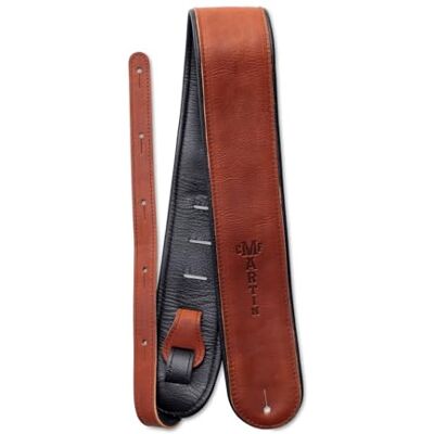 Martin 18A0028 premium gitarrrem av rullat läder, 6,4 cm, brun Martin 18A0028 premium gitarrrem av rullat läder, 6,4 cm, brun