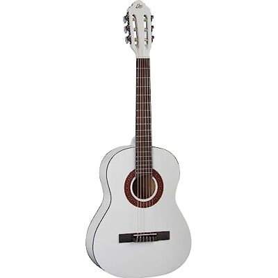 EKO Guitars – CS-5 vit klassisk gitarrserie studio 3/4 skala, topp av agathis, band och botten av laminerat lindträ, handtag av mahogny, greppbräda av björk, inklusive väska, färg vit EKO Guitars – CS-5 vit klassisk gitarrserie studio 3/4 skala, topp av agathis, band och botten av laminerat lindträ, handtag av mahogny, greppbräda av björk, inklusive väska, färg vit