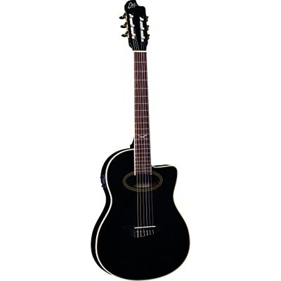 EKO GUITARS NXT NYLON N100CE SEE THROUGH BLACK, klassisk elektrifierad Cutaway-gitarr, gran topp, pannband, mahogny botten och handtag, sydamerikansk roupan tangentbord, 650 mm skala, svart EKO GUITARS NXT NYLON N100CE SEE THROUGH BLACK, klassisk elektrifierad Cutaway-gitarr, gran topp, pannband, mahogny botten och handtag, sydamerikansk roupan tangentbord, 650 mm skala, svart