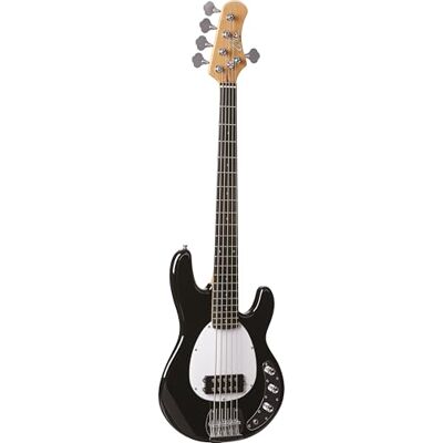 EKO GUITARS MM305 elbas 4 strängar poppelkropp, amerikanskt lönnhandtag och 21 tangentbord, polerad finish, 2 volymer humbucker-pickup, svart färg EKO GUITARS MM305 elbas 4 strängar poppelkropp, amerikanskt lönnhandtag och 21 tangentbord, polerad finish, 2 volymer humbucker-pickup, svart färg