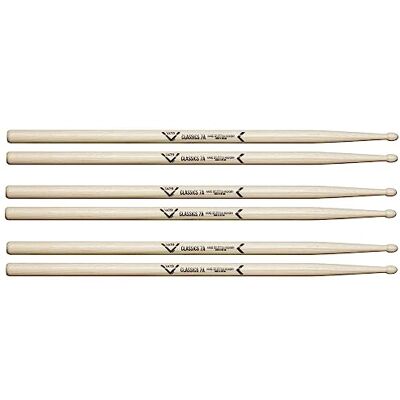Vater Drumsticks VSP37ACL – 7A Classics Series – Hickory – träspets – 3-pack Vater Drumsticks VSP37ACL – 7A Classics Series – Hickory – träspets – 3-pack