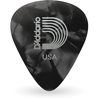 D'Addario Planet Waves klassisk celluloid svarta pärlplektrum tunga mått – paket med 25 D'Addario Planet Waves klassisk celluloid svarta pärlplektrum tunga mått – paket med 25