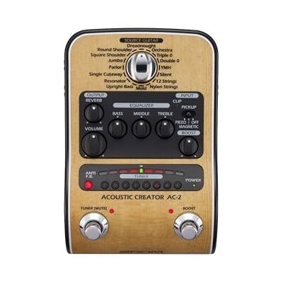 Zoom AC-2 Acoustic Creator – DI-box och effektpedal för akustiska gitarrer, modellering av olika kroppsformer, effekter, stämapparat för studio och scen Zoom AC-2 Acoustic Creator – DI-box och effektpedal för akustiska gitarrer, modellering av olika kroppsformer, effekter, stämapparat för studio och scen