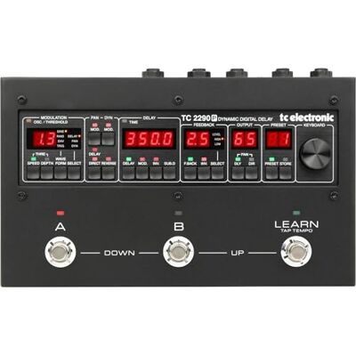TC Electronic 2290 Dynamisk digital fördröjningspedal med 128 förinställningar, 3 pedalbrytare, tryck på tempo 'Learn' Dedikerad med underavdelningar och insättning av Feedback Path-effekter TC Electronic 2290 Dynamisk digital fördröjningspedal med 128 förinställningar, 3 pedalbrytare, tryck på tempo 'Learn' Dedikerad med underavdelningar och insättning av Feedback Path-effekter