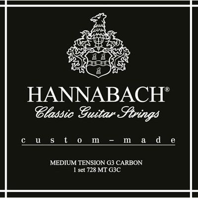 Hannabach klassiska gitarrsträngar Serie 728 Medium Tension Custom Made G3 Carbon Set med G3 Carbon 728MTG3C Hannabach klassiska gitarrsträngar Serie 728 Medium Tension Custom Made G3 Carbon Set med G3 Carbon 728MTG3C