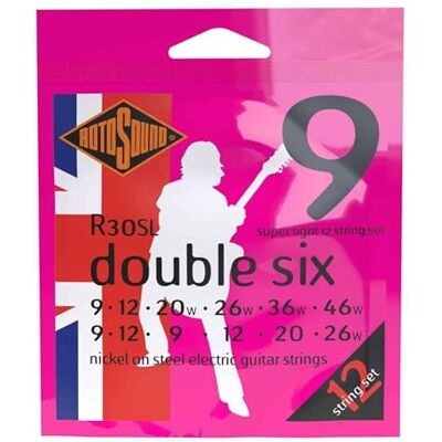 Rotosound R Roto elgitarr 7- till 12-strängad nickelpläterad uppsättning 12-strängad Super Light 9-46 R30SL Rotosound R Roto elgitarr 7- till 12-strängad nickelpläterad uppsättning 12-strängad Super Light 9-46 R30SL
