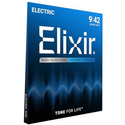 Elixir ® Strings elgitarrsträngar med POLYWEB®-coating, Super Light (.009-.042) Elixir ® Strings elgitarrsträngar med POLYWEB®-coating, Super Light (.009-.042)