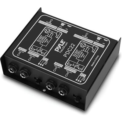 Pyle Premium DI Box, Passiv DI-enhet, Brusreducerare med Ingångsdämpare för Gitarr och Bas, Impedansomvandlare 1/4″ Pyle Premium DI Box, Passiv DI-enhet, Brusreducerare med Ingångsdämpare för Gitarr och Bas, Impedansomvandlare 1/4″