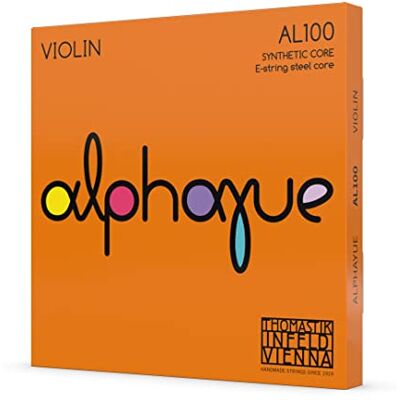 Thomastik-Infeld Alphayue AL100-4-strängset med 2 D-enkelsträngar (Alu/Silver omspinning) 4/4 Violin Spänning 22,4kg/49.3lbs Thomastik-Infeld Alphayue AL100-4-strängset med 2 D-enkelsträngar (Alu/Silver omspinning) 4/4 Violin Spänning 22,4kg/49.3lbs