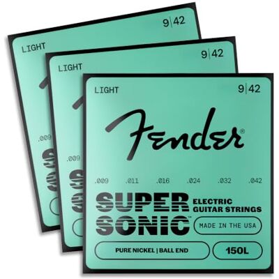 Fender Original 150 String Set 150l (009/042) 3 Pack Pure Vintage Nickel Ball Ends, 073-0150-309 Fender Original 150 String Set 150l (009/042) 3 Pack Pure Vintage Nickel Ball Ends, 073-0150-309