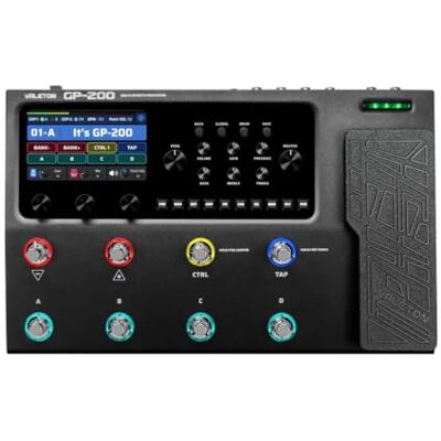 VALETON GP-200 Gitarr Multieffektprocessor, Svart, En Storlek VALETON GP-200 Gitarr Multieffektprocessor, Svart, En Storlek