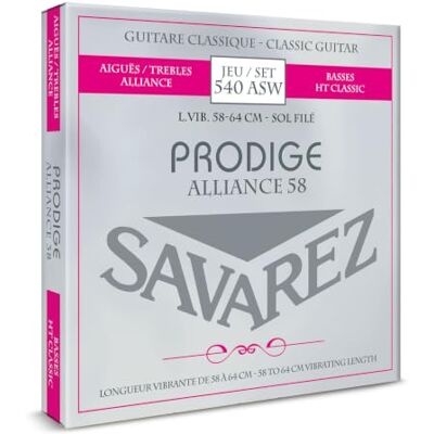 Savarez klassiska gitarrsträngar Prodige 38 1/8-3/4 storlek 3/4-7/8 Carbon Gw 540ASW Savarez klassiska gitarrsträngar Prodige 38 1/8-3/4 storlek 3/4-7/8 Carbon Gw 540ASW