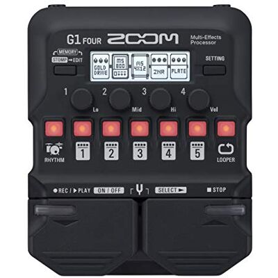 Zoom G1 FOUR Multi-effektpedal för gitarr med looper, trummaskin och förstärkarsimulering – perfekt för scen och studio Zoom G1 FOUR Multi-effektpedal för gitarr med looper, trummaskin och förstärkarsimulering – perfekt för scen och studio