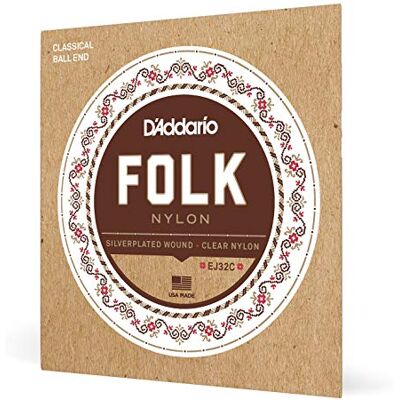 D'Addario EJ32C traditionell nylon boll ände silver sår/klara diskant gitarr strängar D'Addario EJ32C traditionell nylon boll ände silver sår/klara diskant gitarr strängar
