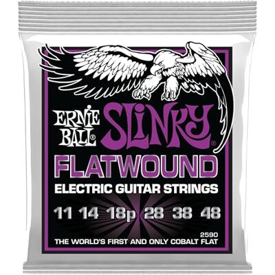 Ernie Ball Power Slinky Flatwound Electric Guitar Strings 11-48 Gauge Ernie Ball Power Slinky Flatwound Electric Guitar Strings 11-48 Gauge