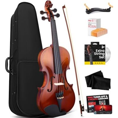 Pyle Nybörjare violin startkit storlek 1/4 barn/vuxen fiol startset med bärväska, reservrep, digital tuner, axelstöd och rengöringsduk Pyle Nybörjare violin startkit storlek 1/4 barn/vuxen fiol startset med bärväska, reservrep, digital tuner, axelstöd och rengöringsduk