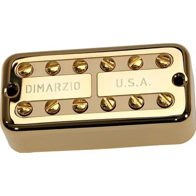 DiMarzio ® New'Tron™, Bridge Pickup, F-Spaced, guldskydd, kräminsats DiMarzio ® New'Tron™, Bridge Pickup, F-Spaced, guldskydd, kräminsats