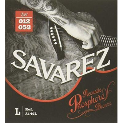 Savarez Saiten 668594 för akustisk gitarr akustisk fosfor brons sats A140L Light .012-.053 Savarez Saiten 668594 för akustisk gitarr akustisk fosfor brons sats A140L Light .012-.053
