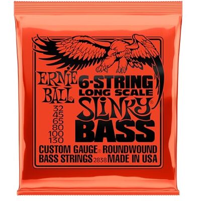 Ernie Ball Slinky Long Scale 6-String Nickel Wound Electric Bass Strings 32-130 Gauge Ernie Ball Slinky Long Scale 6-String Nickel Wound Electric Bass Strings 32-130 Gauge