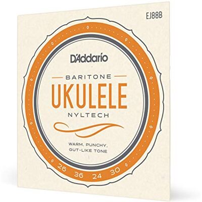 D'Addario Baritone Ukulelesträngar, Nyltech, EJ88B, 4-strängad uppsättning, 1-pack D'Addario Baritone Ukulelesträngar, Nyltech, EJ88B, 4-strängad uppsättning, 1-pack
