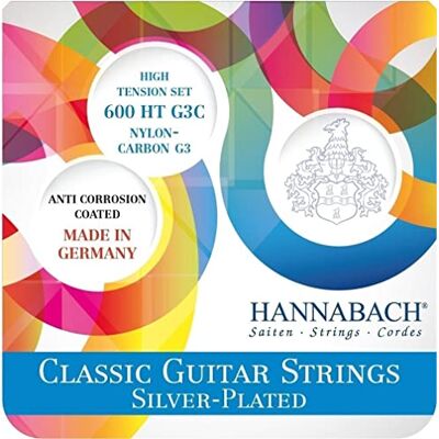 Hannabach Klassiska strängar 600 G3C med G3 CARBON set hög tension 600HTG3C Hannabach Klassiska strängar 600 G3C med G3 CARBON set hög tension 600HTG3C
