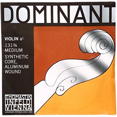 Thomastik-Infeld Dominant violinsträng A 3/4 – lös sträng (131 3/4), syntetisk kärna, aluminiumspunnen, medium spänning Thomastik-Infeld Dominant violinsträng A 3/4 – lös sträng (131 3/4), syntetisk kärna, aluminiumspunnen, medium spänning