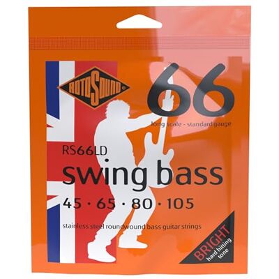 Rotosound strängar för elbas SWING 66 STAINLESS SETS 4-str. RS66LD Stainless Standard 45-105 Rotosound strängar för elbas SWING 66 STAINLESS SETS 4-str. RS66LD Stainless Standard 45-105