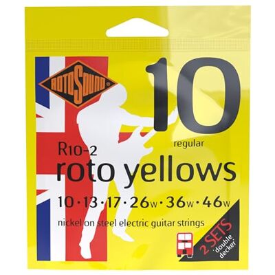 Rotosound Nickel vanlig mätare dubbeldäckare elgitarr strängar (10 13 17 26 36 46) Rotosound Nickel vanlig mätare dubbeldäckare elgitarr strängar (10 13 17 26 36 46)