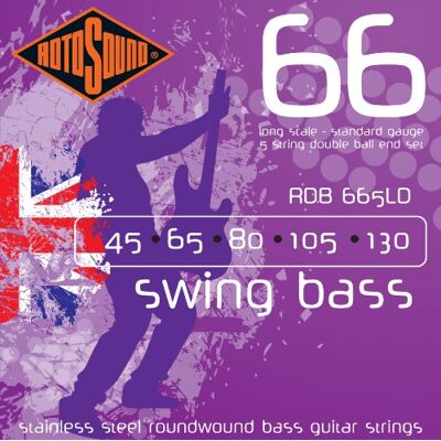 Rotosound strängar för elbas SWING DOUBLE BALL END 5-str. RDB665LD DOUBLE BALL Standard 45-130 Rotosound strängar för elbas SWING DOUBLE BALL END 5-str. RDB665LD DOUBLE BALL Standard 45-130