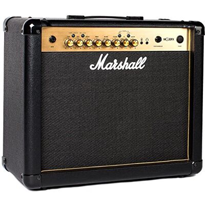 Marshall MG30GFX gitarrkomboförstärkare med integrerade effekter, elgitarr lämplig träningsförstärkare svart och guld Marshall MG30GFX gitarrkomboförstärkare med integrerade effekter, elgitarr lämplig träningsförstärkare svart och guld