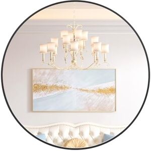 GAOMON 61 cm cirkelspegel, 2024 ny rund spegel, svart metallram cirkelspegel, HD miljövänlig rund väggmonterad spegel för entré, badrum, sovrum, runda speglar för väggdekor GAOMON 61 cm cirkelspegel, 2024 ny rund spegel, svart metallram cirkelspegel, HD miljövänlig rund väggmonterad spegel för entré, badrum, sovrum, runda speglar för väggdekor