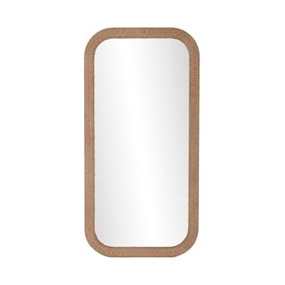 Home ESPRIT Naturlig väggspegel Trä rep MDF Bali 60 x 4 x 120 cm Home ESPRIT Naturlig väggspegel Trä rep MDF Bali 60 x 4 x 120 cm