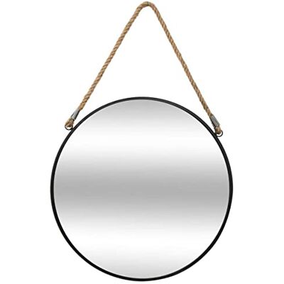 ATMOSPHERA CREATEUR D'INTERIEUR Hängande spegel svart rep D55 cm inredningsarkitekt atmosfär ATMOSPHERA CREATEUR D'INTERIEUR Hängande spegel svart rep D55 cm inredningsarkitekt atmosfär