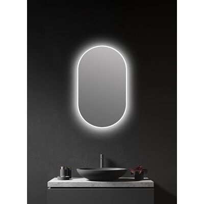 Talos LED-spegel oval vit 45 x 75 cm – lämplig för ditt badrum – väggspegel med rumsljus runt om – med högkvalitativ aluminiumram Talos LED-spegel oval vit 45 x 75 cm – lämplig för ditt badrum – väggspegel med rumsljus runt om – med högkvalitativ aluminiumram
