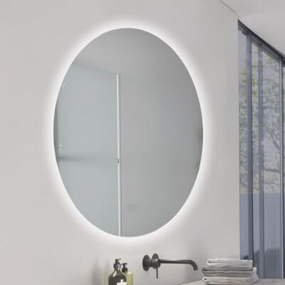 M Ledme Badrumsspegel med ljus 50 x 70 cm, rund rund spegel 20 W, justerbar, 3 färger ljus, pekbrytare, HD-härdat glas, IP44, horisontell/vertikal M Ledme Badrumsspegel med ljus 50 x 70 cm, rund rund spegel 20 W, justerbar, 3 färger ljus, pekbrytare, HD-härdat glas, IP44, horisontell/vertikal