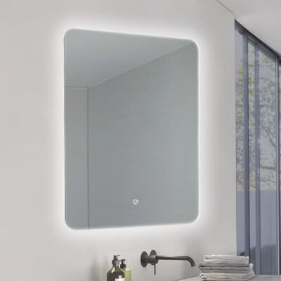 M Ledme Badrumsspegel med ljus 50 x 70 cm, Mijas spegel 15 W, Dimbar, 3 färger ljus, pekbrytare, HD-härdat glas, IP44, horisontell/vertikal M Ledme Badrumsspegel med ljus 50 x 70 cm, Mijas spegel 15 W, Dimbar, 3 färger ljus, pekbrytare, HD-härdat glas, IP44, horisontell/vertikal