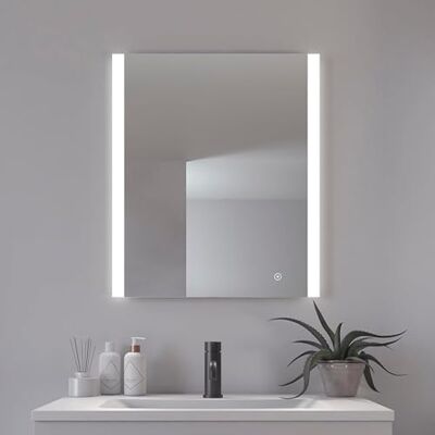 Loevschall Vega fyrkantig spegel med belysning LED-spegel med touch-brytare 60 x 70 cm badrumsspegel med LED-belysning justerbar badrumsspegel med belysning Loevschall Vega fyrkantig spegel med belysning LED-spegel med touch-brytare 60 x 70 cm badrumsspegel med LED-belysning justerbar badrumsspegel med belysning